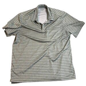 Duluth Men Polo Shirt Size XL Short Sleeve Striped Green Casual Pullover Classic